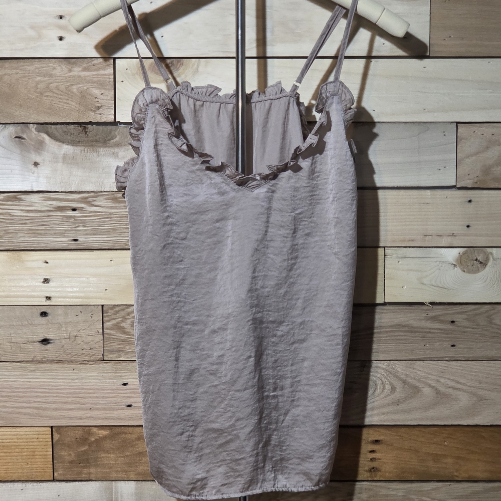 Ruffled Spaghetti Strap Top in Antique Mauve